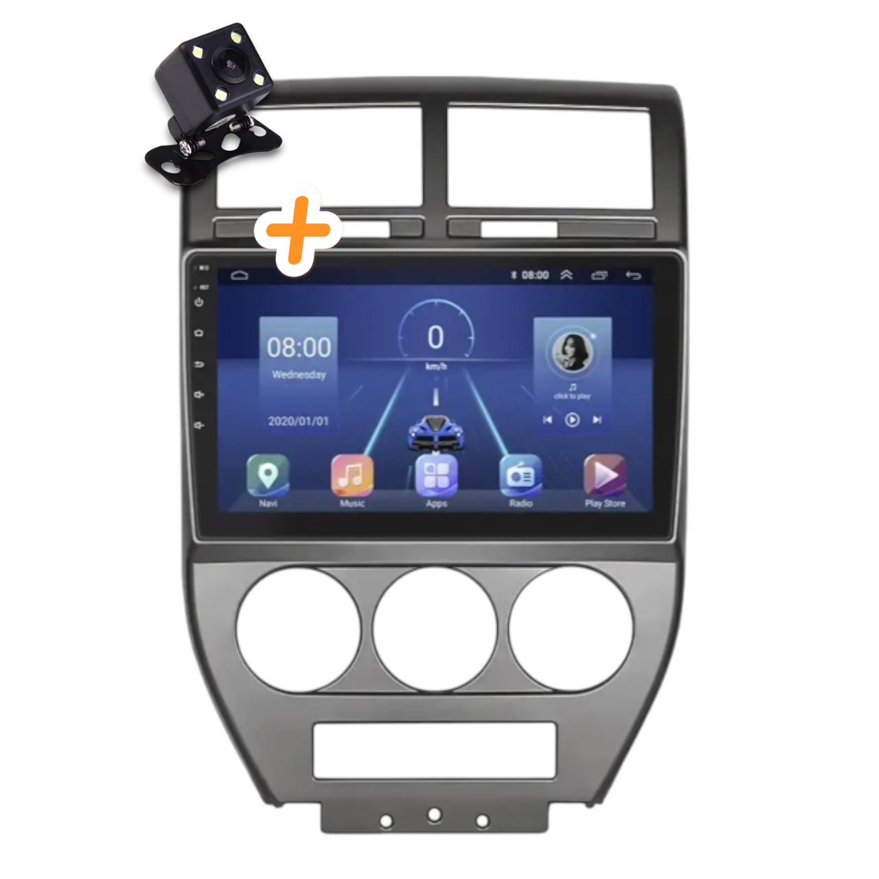 Магнітола для Jeep Compass Patriot 2006-2010 на Android | Сенсорний екран, GPS, Bluetooth, камера, фото 1