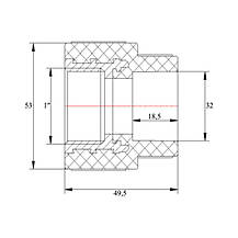 Муфта PPR Blue Ocean 32х1" ВР, фото 2