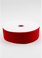 Стрічка велюр (бархатна) 5см червона, за 1м 12474