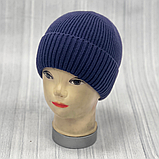 М 88005. Шапка  з віскози з отворотом на флісі для хлопчиків, чоловіків, різні кольори, р.50-56, фото 4