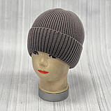 М 88005. Шапка  з віскози з отворотом на флісі для хлопчиків, чоловіків, різні кольори, р.50-56, фото 6