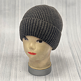М 88005. Шапка  з віскози з отворотом на флісі для хлопчиків, чоловіків, різні кольори, р.50-56, фото 2