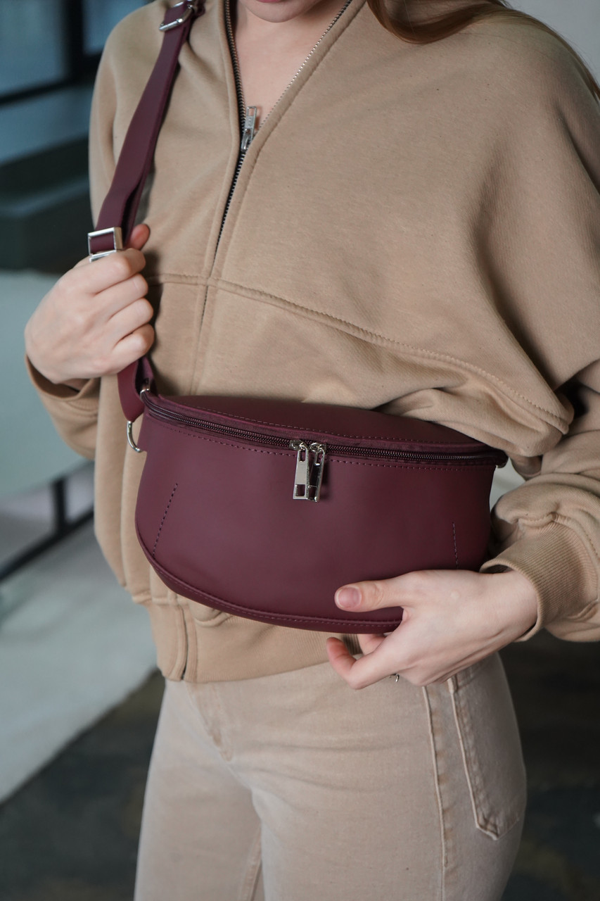 Жіноча сумка Лея з натуральної шкіри колір Бордо