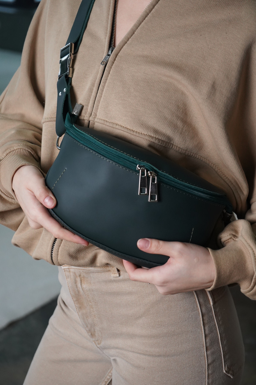 Жіноча сумка Лея з натуральної шкіри колір Зелений