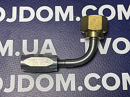 Фітинг до гнучкої капілярної трубки Refflex серії DN5. Кутовий 90° з гайкою 5/8" SAE. Багаторазового використання.