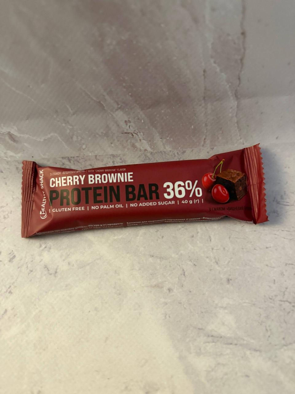 Протеїновий батончик зі смаком «Вишневий  брауні» 36% протеїну, 40 г, фото 1