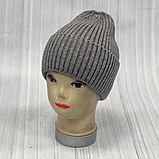 М. 88002 Шапка одинарна жіноча, підліткова, з отворотом, віскоза, різні кольори, р.50-56, фото 7