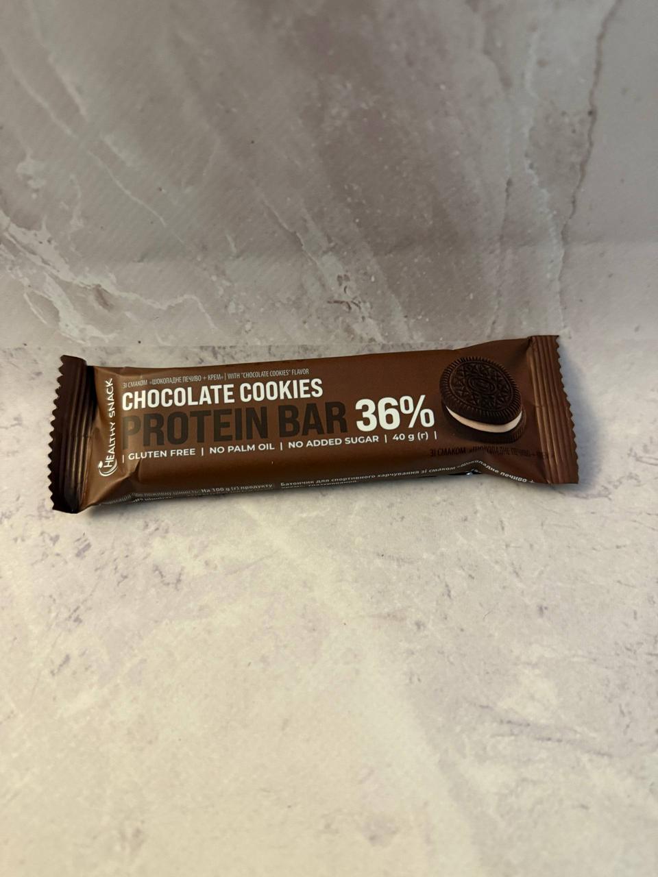 Протеїновий батончик зі смаком «Шоколадне  печиво +крем» 36% протеїну, 40 г, фото 1
