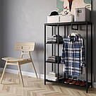 Loft стелаж для передпокою з 4 полицями і штангою Гардеробні стійки з ЛДСП і металу, фото 4