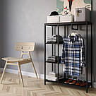 Loft стелаж для передпокою з 4 полицями і штангою Гардеробні стійки з ЛДСП і металу, фото 6