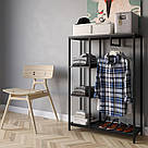 Loft стелаж для передпокою з 4 полицями і штангою Гардеробні стійки з ЛДСП і металу, фото 5