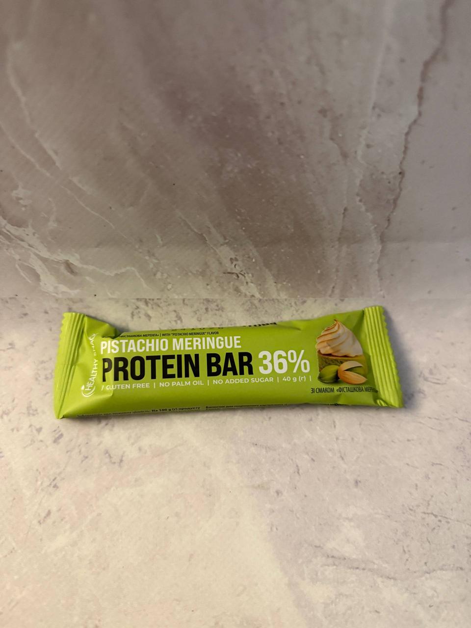 Протеїновий батончик зі смаком  «Фісташкова меренга» 36% протеїну, 40 г, фото 1