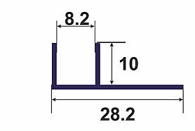 Профіль для скла душових під плитку 10 мм PDS 2 чорний 3,0 м