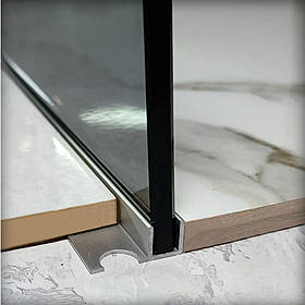 Профіль для скла душових під плитку 10 мм PDS 2 срібло 3,0 м