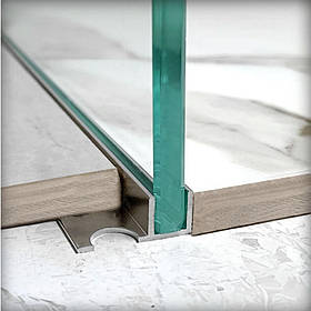 Профіль для скла душових під плитку 10 мм PDS 2 срібло поліроване 3,0 м