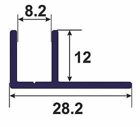 Профіль для скла душових під плитку 12 мм PDS 3 срібло 3,0 м