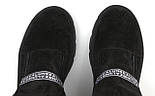 Теплі м'які черевички на хутрі із замші з 2 блискавками взуття великого розміру COSMO Agnes Black Vel BS, фото 9