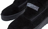 Теплі м'які черевички на хутрі із замші з 2 блискавками взуття великого розміру COSMO Agnes Black Vel BS, фото 8