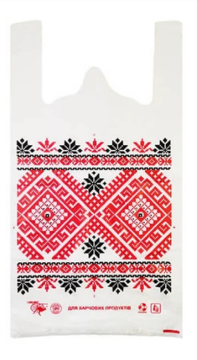 Пакети майка Вишиванка ромб 27х50 см білі 100 шт