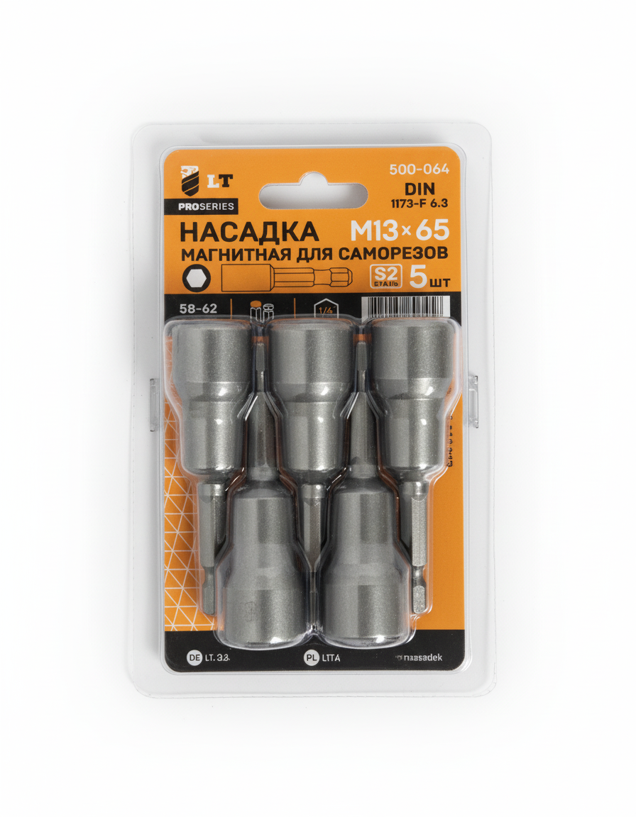 Біти "під черепицю" 13 мм шестигранні на блістері 5 шт LT, фото 1