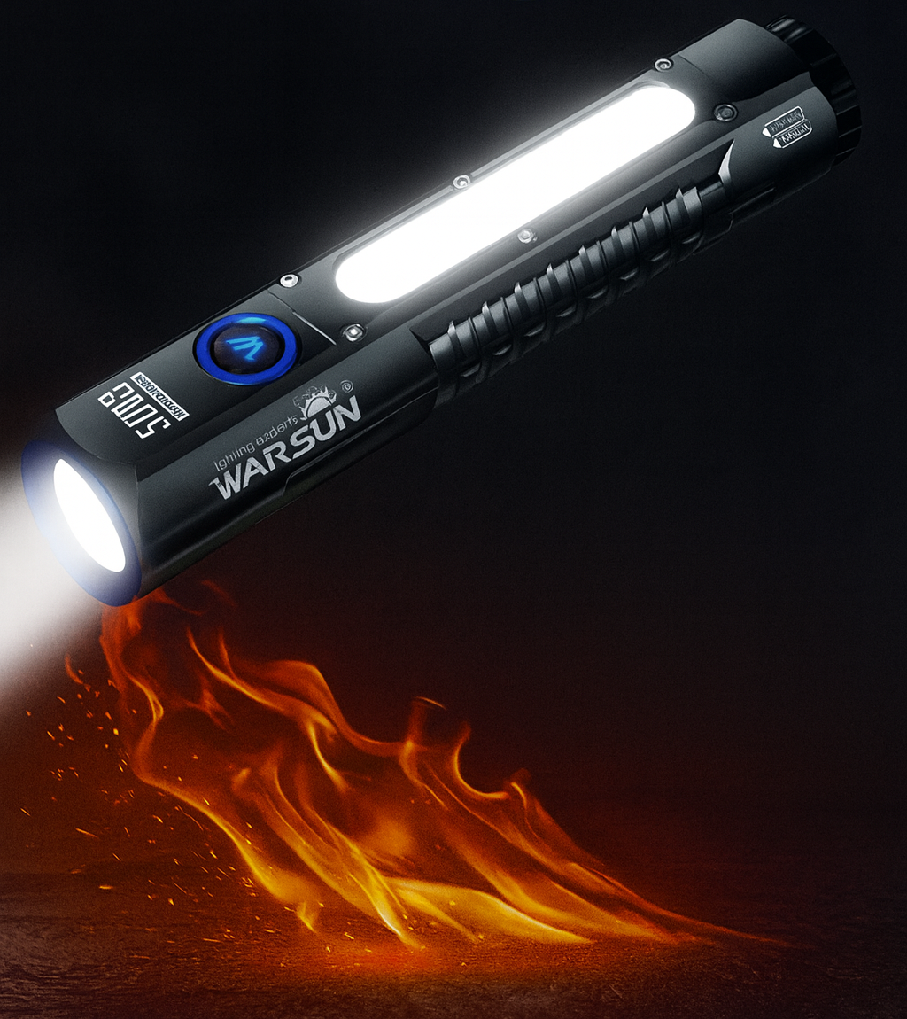 Потужний світлодіодний ліхтарик, магнітний акумуляторний ліхтарик 8 режимів Warsun, фото 1