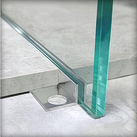 Профіль для скла душових під плитку 12 мм PDS 3 срібло поліроване 3,0 м