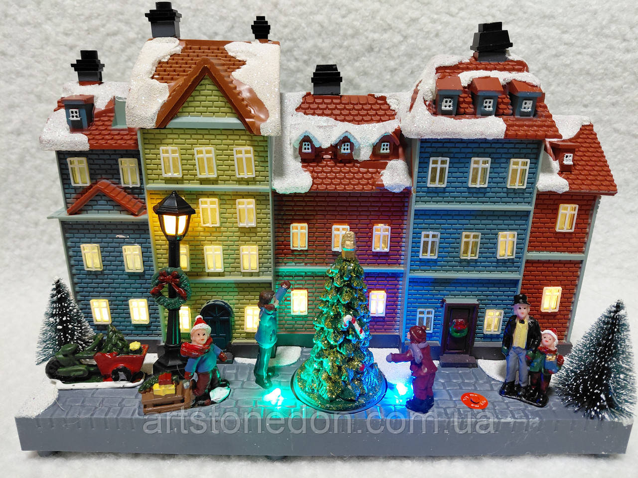Різдвяне містечко Багатоповерхівки з підсвіткою та фігурками – Christmas Village, фото 1