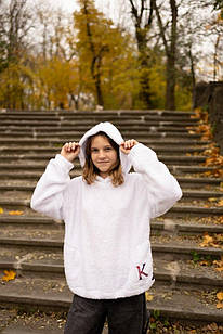 Дитяче худи унісекс Тедді з капюшоном, колір білий