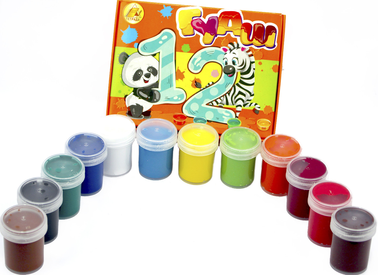 Гуаш "Тетрада" 12кольор. 20мл/Конотоп/(24)