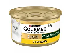Консерва для кішок Gourmet Gold (Гурме Голд) Соковита насолода з куркою 85 г