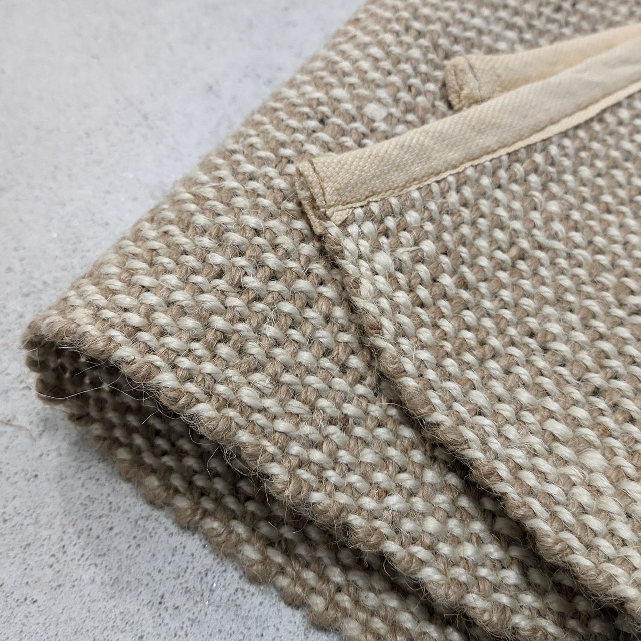 Килимок джутовий 90×47 см (натуральний-білий колір)