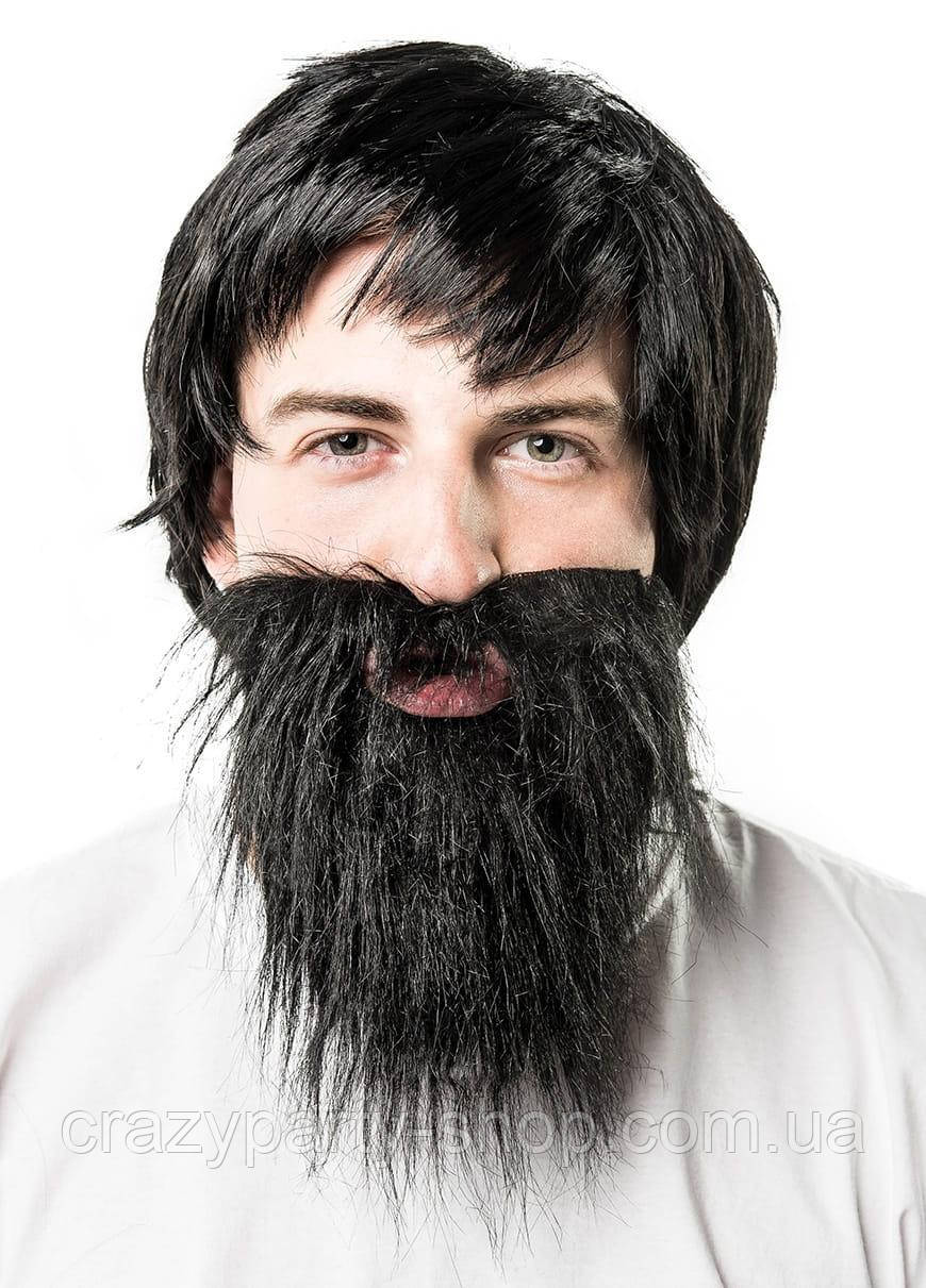 Карнавальна борода чорна, фото 1