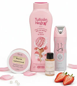 Набор по догляду за тілом рожевий (сет 4 позиції)