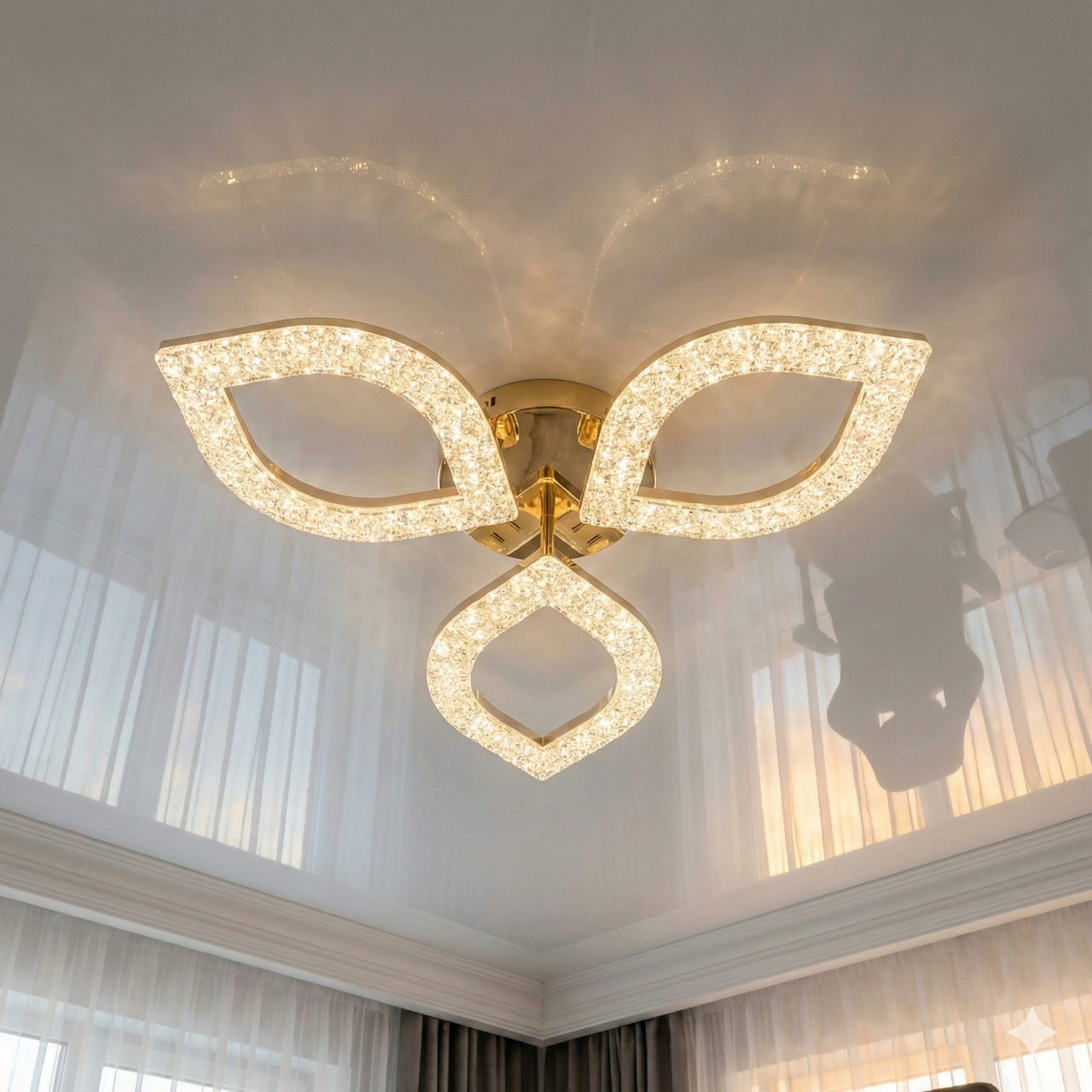 Люстра в спальню F+Light 60W до 16 м² колір Золотистий FP-24408-3-GD, фото 1