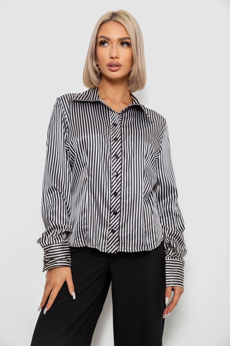 Сорочка класична в смужку, колір чорно-білий, 230R66-2, фото 1