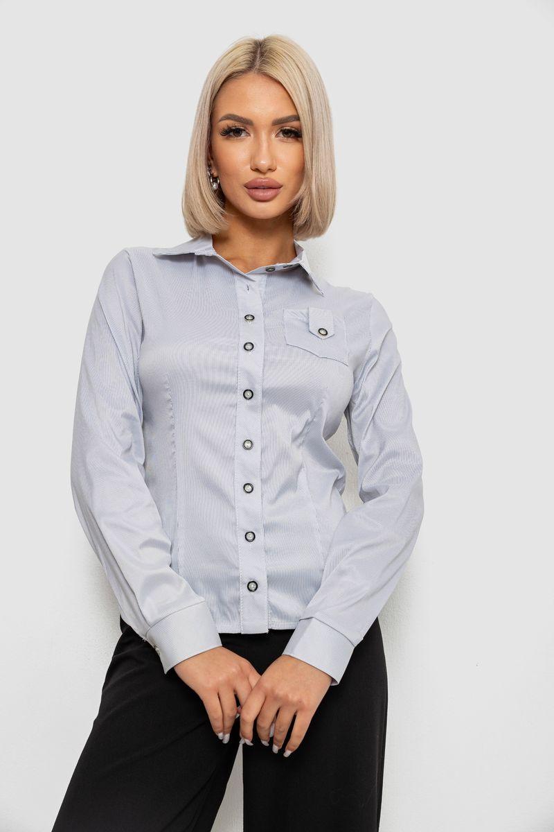 Сорочка класична в смужку, колір світло-сірий, 230R644, фото 1