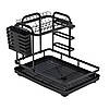 Двоярусна сушка для посуду 42х33х30 см з відливом / Настільна сушарка для посуду / Органайзер для посуду, фото 3