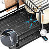 Двоярусна сушка для посуду 42х33х30 см з відливом / Настільна сушарка для посуду / Органайзер для посуду, фото 4