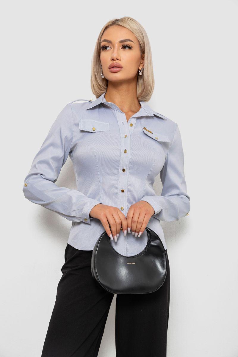 Сорочка класична в смужку, колір сірий, 230R646, фото 1