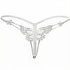 Трусики стрінги метелик мереживні з намистинами та доступом M/L білі, фото 7