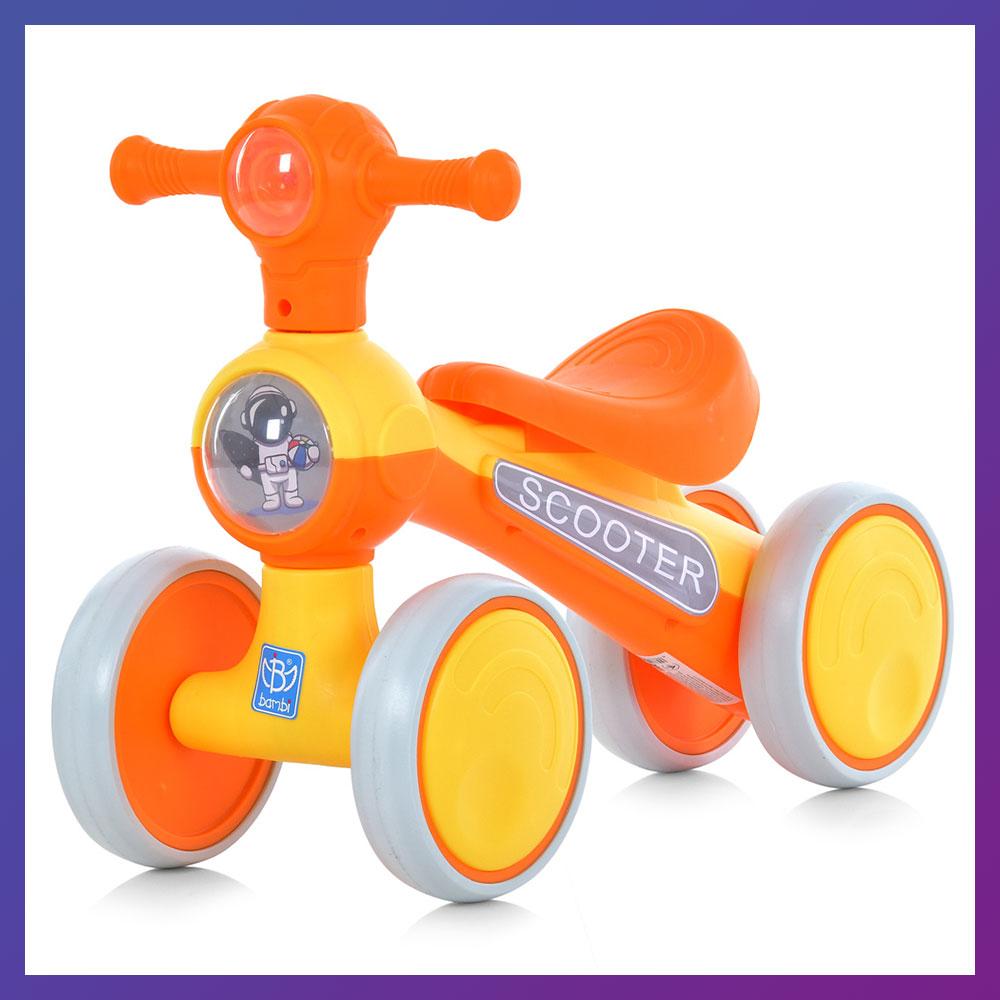 Дитяча каталка-толокар Bambi M 5729 з підсвіткою і музикою Помаранчевий, фото 1