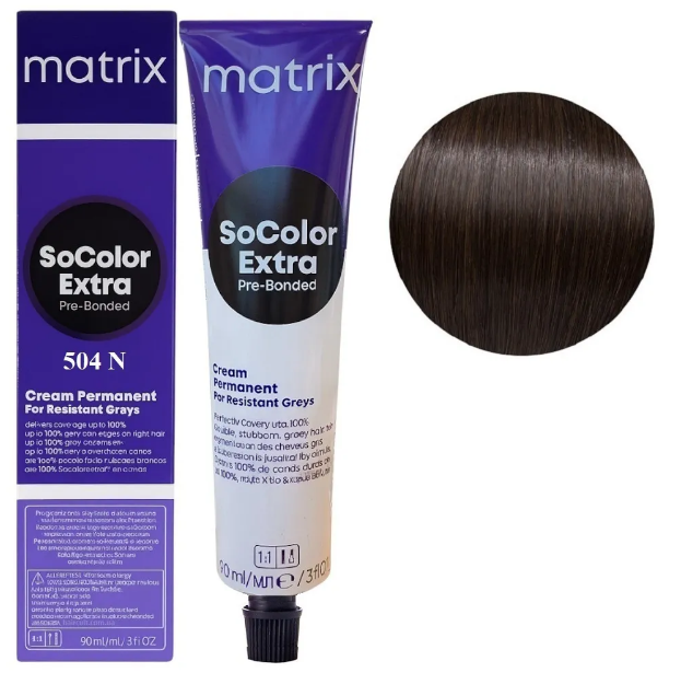 Крем-фарба для волосся Matrix Socolor Beauty Extra №504N Шатен мокко 90 мл, фото 1