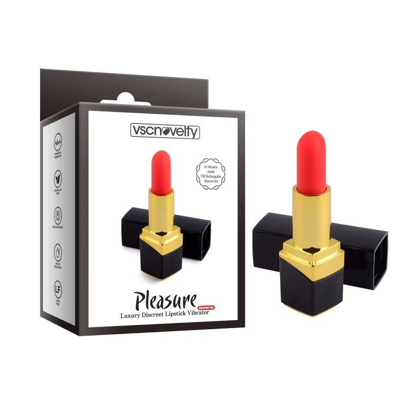 Вібростимулятор у формі губної помади Pleasure Luxury Discreet Lipstick Vibrator, фото 1