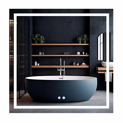 Дзеркало Qtap Mideya (MI1) 800x800 з LED-підсвіткою Touch, з антизапотіванням, димером, регумацію QT2078NCF8048477, фото 1