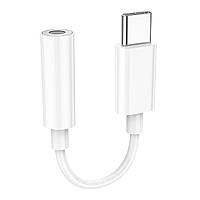 Перехідник Hoco LS35 Type-C to AUX 3.5mm (female) 8cm Бiлий