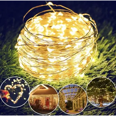 Гірлянда "Роса" USB з пультом д/в тепле світло 40 м 400 діодів 8 режимів