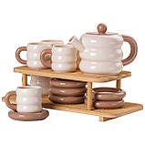 Чайний сервіз на 6 персон з 2-ярусною бамбуковою підставкою HP-15-20, фото 5