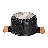 Набір посуду, 3 каструлі, з товстодонною алюмінієвою лопаткою та ополоником MGC, чорний HP-4-401B, фото 5