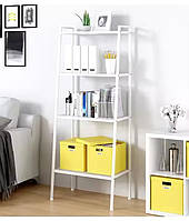 Стелаж полиця підлогова на 3 яруси металева колір білий висота 150 см 4984674