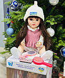 Див. ВІДЕО! Велика інтерактивна лялька Реборн реалістична дівчинка 55 см Reborn з довгим волоссям як жива справжня дитина, фото 2